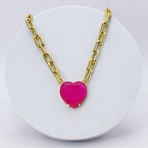 Ruby Heart Gem Necklace